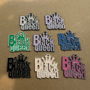 8 black queen charms