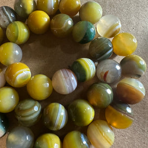 Yellow and green agate beads