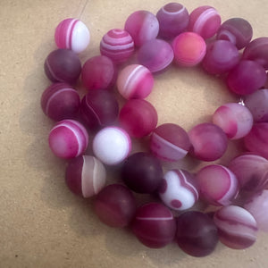 Pink agate beads