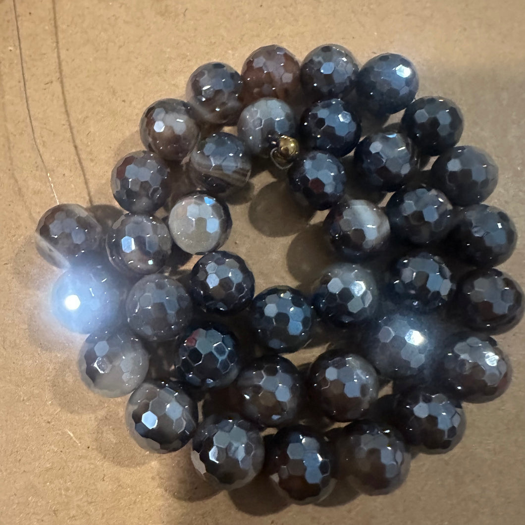 Shiny Dark brown agate beads