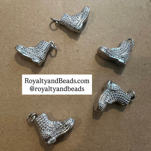 Pave boot charm (silver)