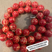 Load image into Gallery viewer, Red and tan beads 8mm