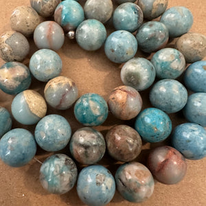 Blue and tan beads