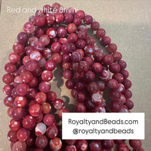 Load image into Gallery viewer, Red and white beads 8mm