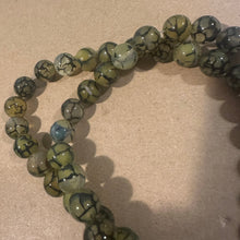 Load image into Gallery viewer, Green and black agate beads