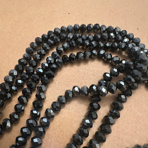 Black crystal beads 8mm