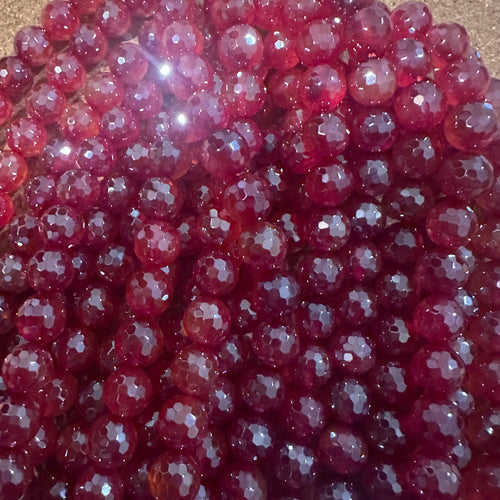 Shiny clear red agate beads