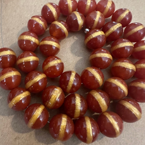 Red and gold beads