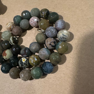 Green camo agate beads