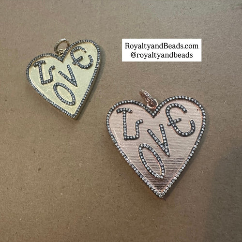 Big Pave heart love charm.