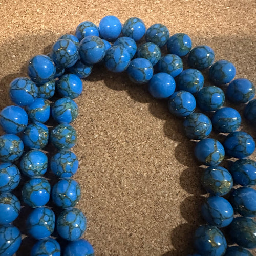 Blue and gold beads.
