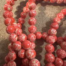 Load image into Gallery viewer, Red and tan beads 8mm