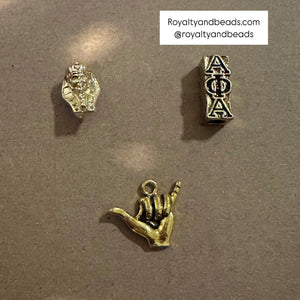 Gold Alpha Charm set