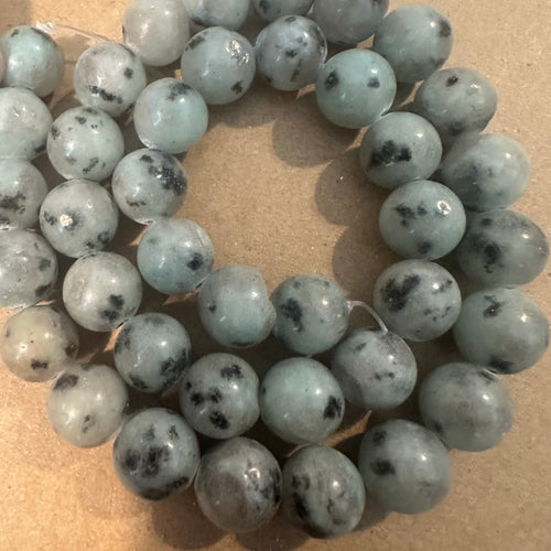 Blue and black dot beads *