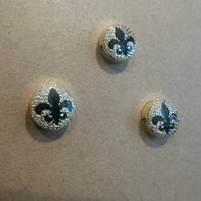 Load image into Gallery viewer, Pave circle fleurdlis charm.