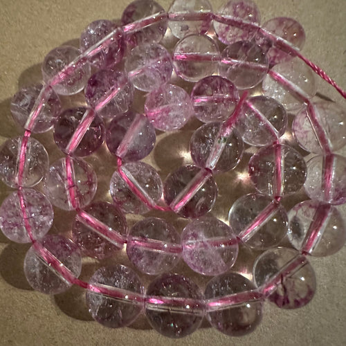 Pink and clear beads