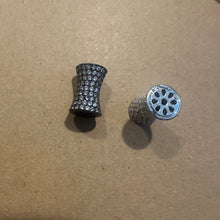 Load image into Gallery viewer, 2 black and silver  pave charm (Copy)