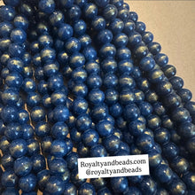 Load image into Gallery viewer, Blue and gold beads 10mm