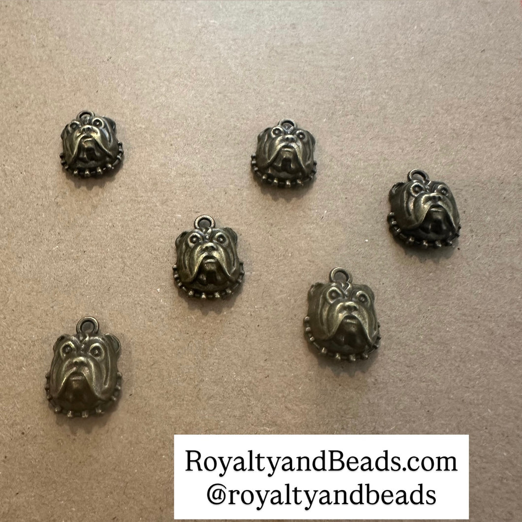 Bronze Bull dog charms.