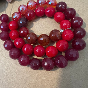 Mixed red beads