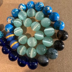 Blue mixed beads