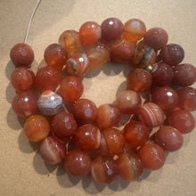 Load image into Gallery viewer, Faceted orange agate beads