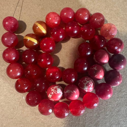 Red mixed beads