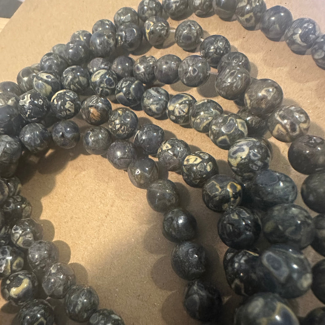 Gray and yellow beads