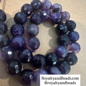 Faceted purple beads 12mm
