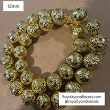 Load image into Gallery viewer, Gold rocks beads 12mm