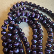 Load image into Gallery viewer, Purple cats eye beads 12mm