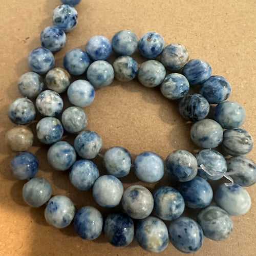 Blue and white beads 8mm
