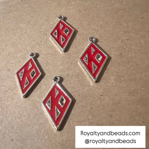 Red Kappa K charm (silver).
