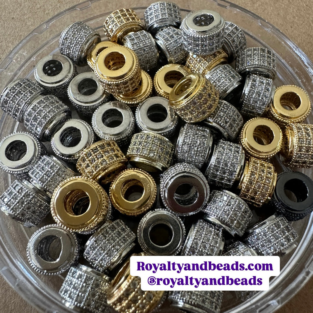 Pave bead spacers 8mm