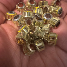 Load image into Gallery viewer, 10 yellow big hole beads.