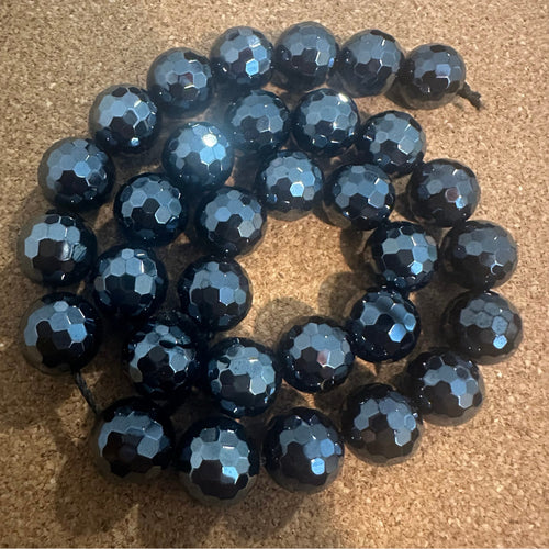 Shiny black beads 12mm