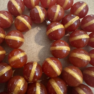 Red and gold beads