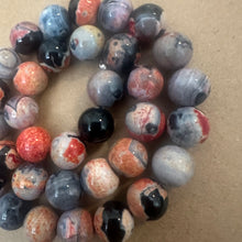 Load image into Gallery viewer, Black and orange agate beads