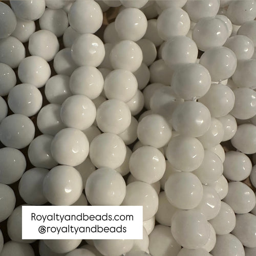 White faceted beads