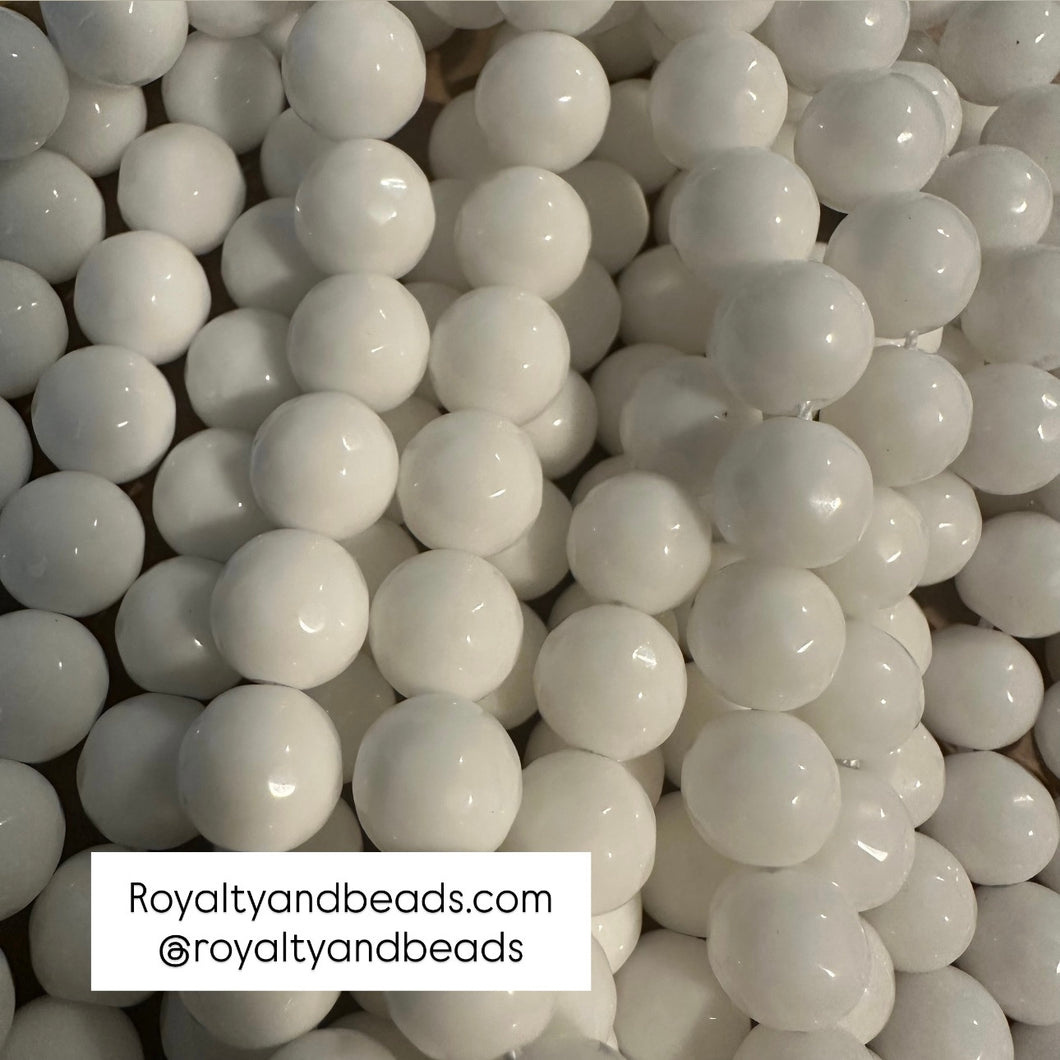 White faceted beads
