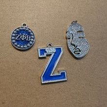 Load image into Gallery viewer, 3 Zeta charms (silver)