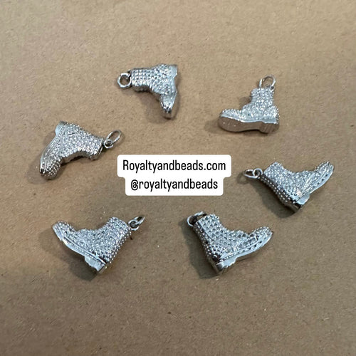 Pave boot charm (silver)