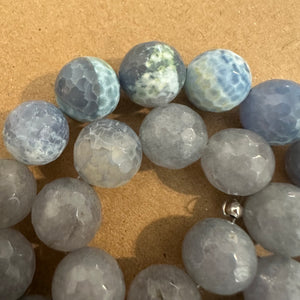 Blue and white mixed beads