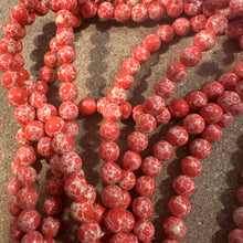 Load image into Gallery viewer, Red and tan beads 8mm