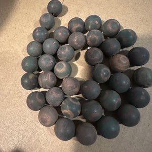 Brown and green circle camo beads