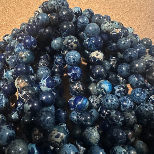 Blue and tan beads.