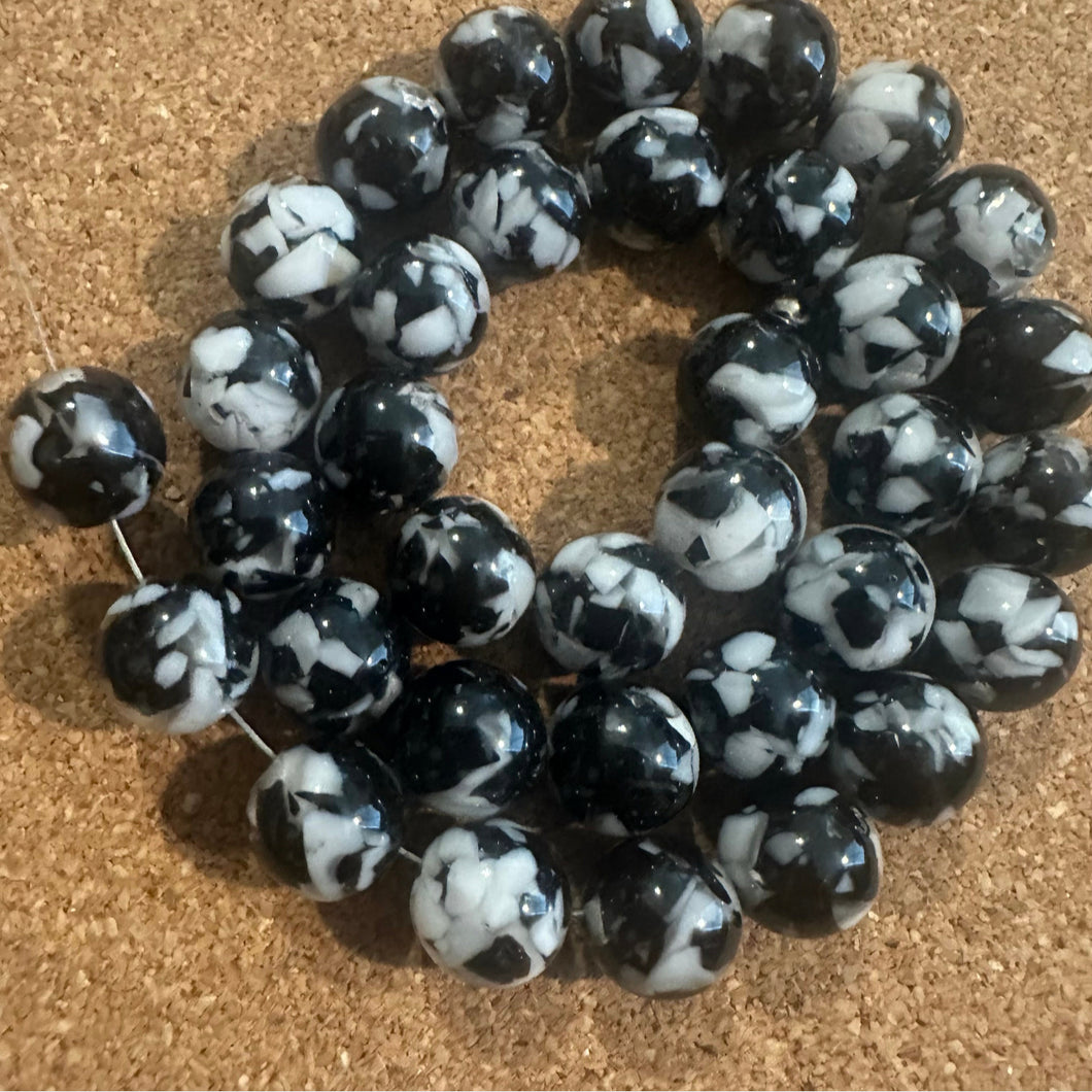 Black and white beads.