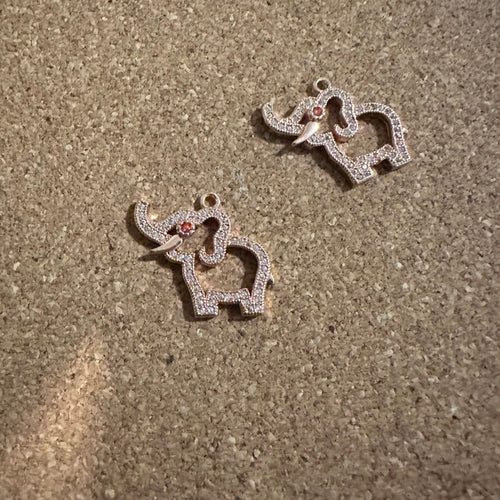 Rose gold Pave elephant Charm.