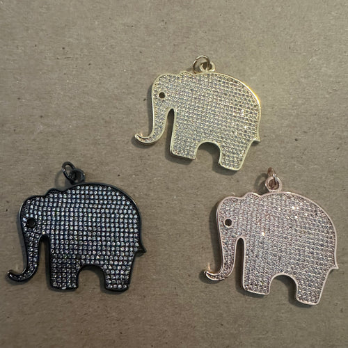 Pave elephant charm.