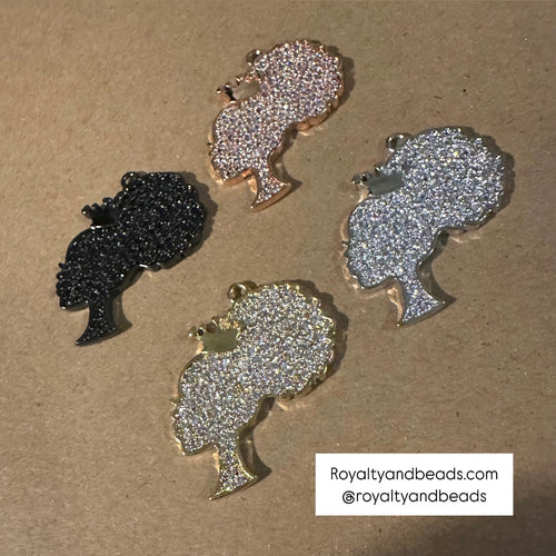 Pave natural hair girl charm